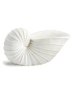 White Seashell Figurine Large 10&quot; Long Resin Nautical Coastal Ocean Cottage - $69.29