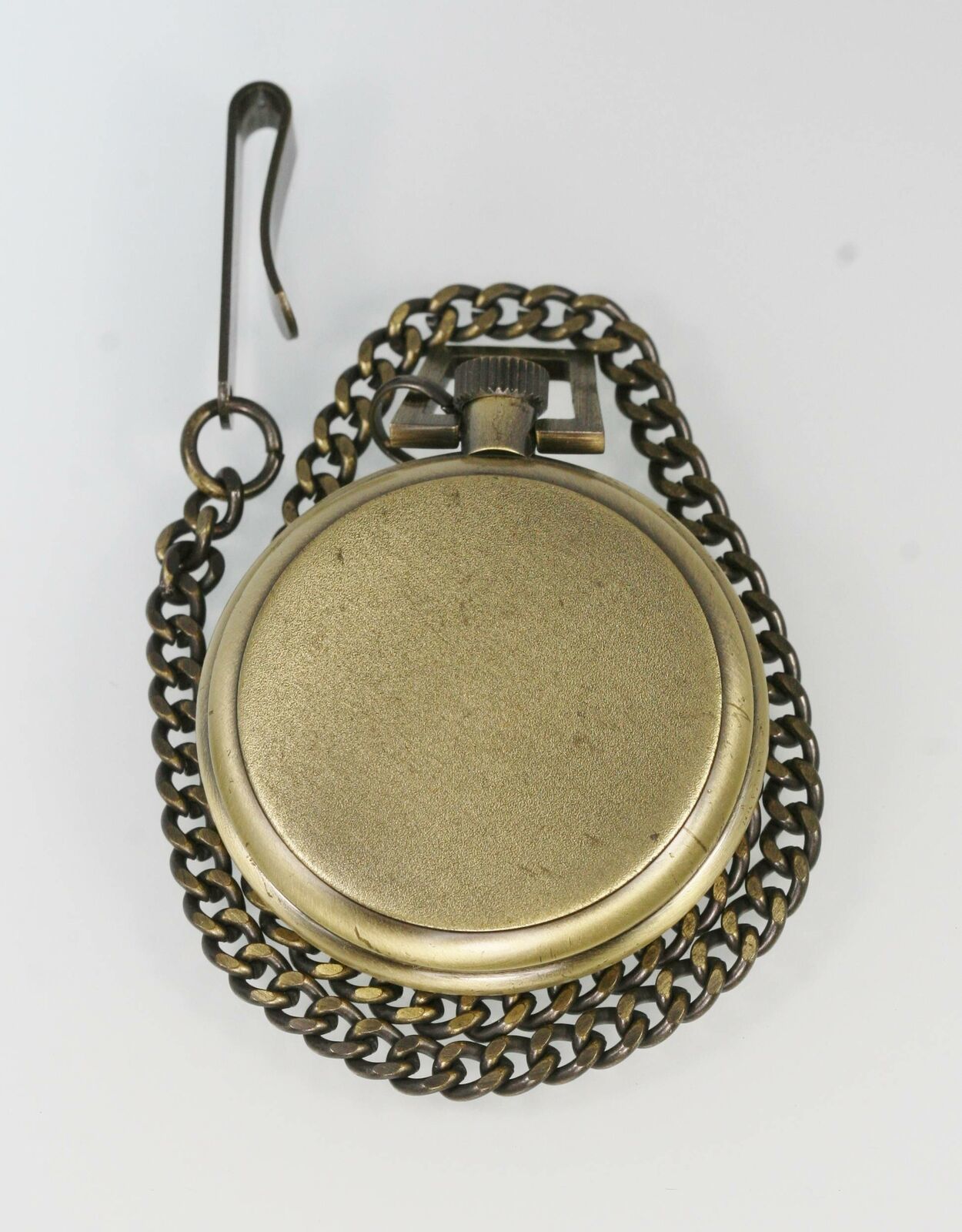 Relic Fossil Pocket Watch Stainless Gold Steel Chain Battery Easy Read