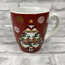 Haven &amp; Key Christmas Collection Mug Patchwork Christmas Tree Snowflakes - $20.26