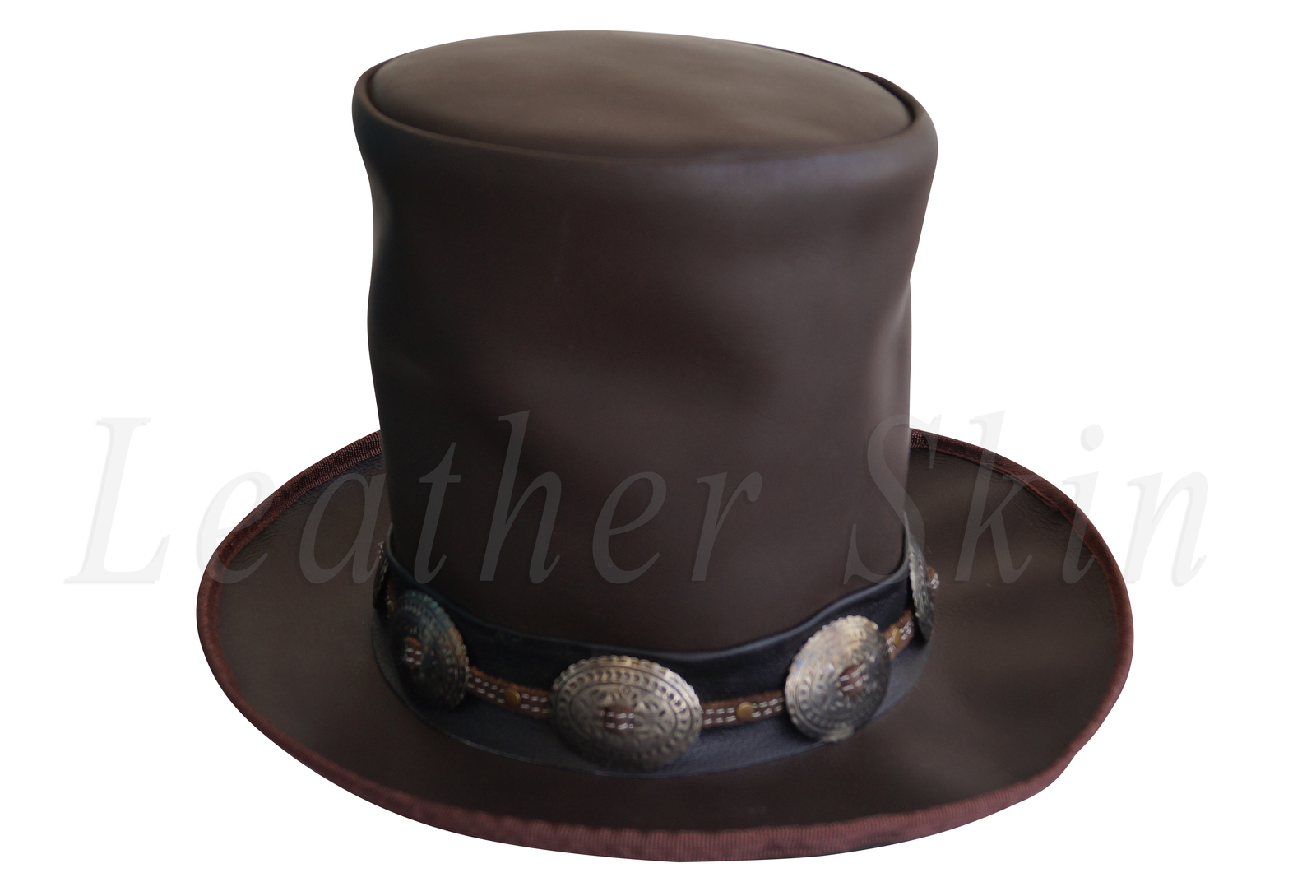 GUNS N ROSES SLASH Leather Hat Deluxe Genuine Brown Western Style Men