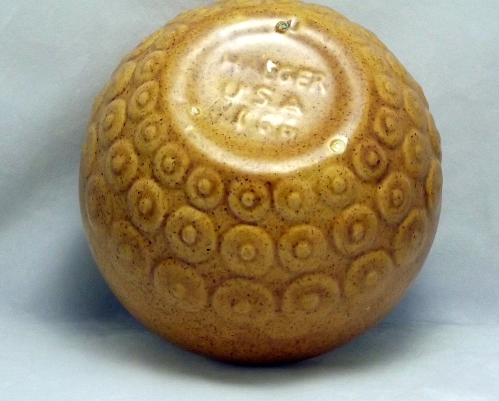 Haeger Pottery Tuscan gold speckled planter bowl USA 166 vintage Haeger