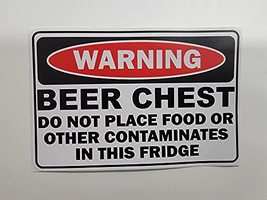 Warning Beer Chest | Decal Vinyl Sticker | Cars Trucks Vans Walls Laptop... - $3.95