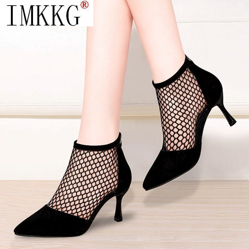 2021 black summer boots Sexy Ankle Boots high Heels Flock