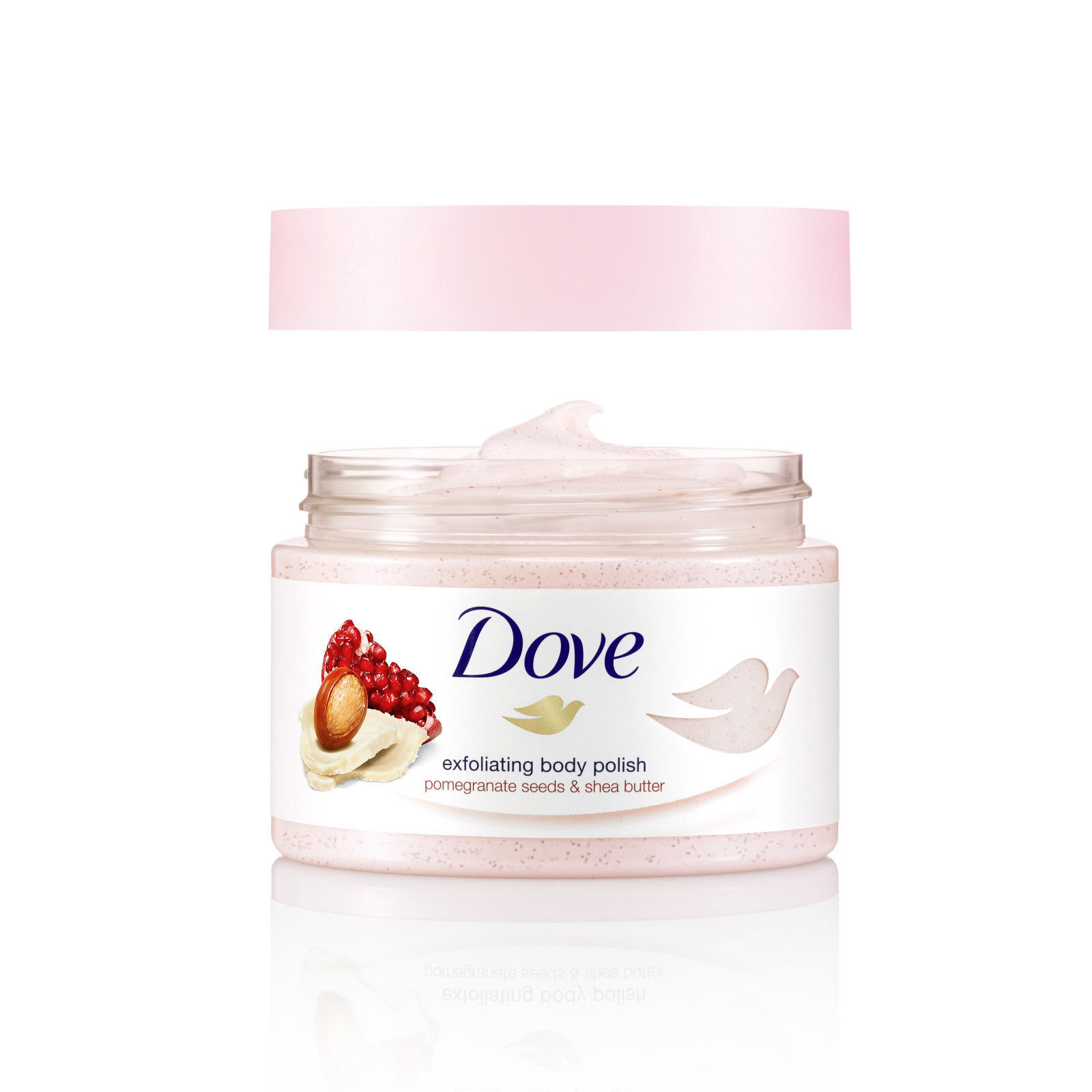 Dove Exfoliating Body Polish Body Scrub Pomegranate Seeds and Shea