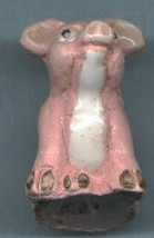 Ceramic Pink Pig Bead - $5.00