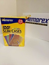 25 New Memorex Slim Color DVD or CD Cases Red Blue Purple Green Orange - $13.99