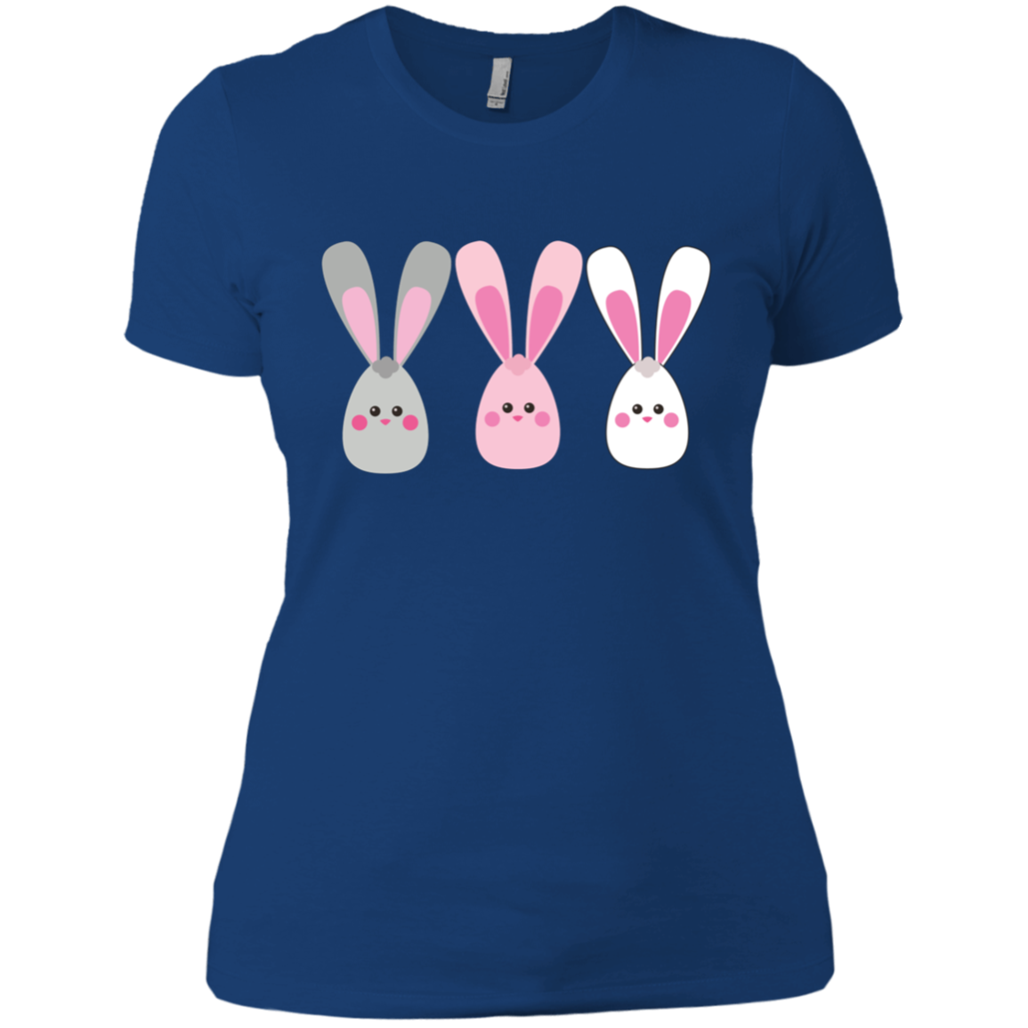 Bunny Heads Women's T-Shirt Animated Cartoon Rabbits Cotton Ladies ...