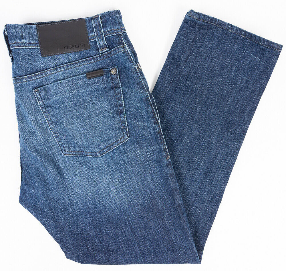 Fidelity Denim Jimmy Slim Straight Mens Jeans Faded Dark Wash Size ...