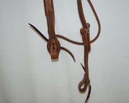 Pioneer Horse Tack 3852 Leather Headstall Reins Black Decorative Lacing image 3