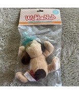 NEW WubbaNub Brown Puppy Dog  Fleece Stuffed Toy Green Pacifier - $9.31