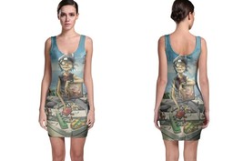 Gorillaz on boat women s sleevless bodycon dress thumb200
