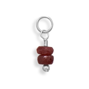 July Birthstone Ruby Beads Charm