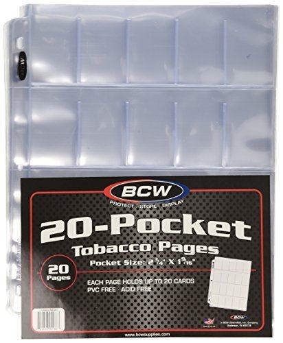 20 (Twenty Pages) - BCW Pro 20-Pocket Tobacco Page (T206, Allen & Ginter Mini Ca