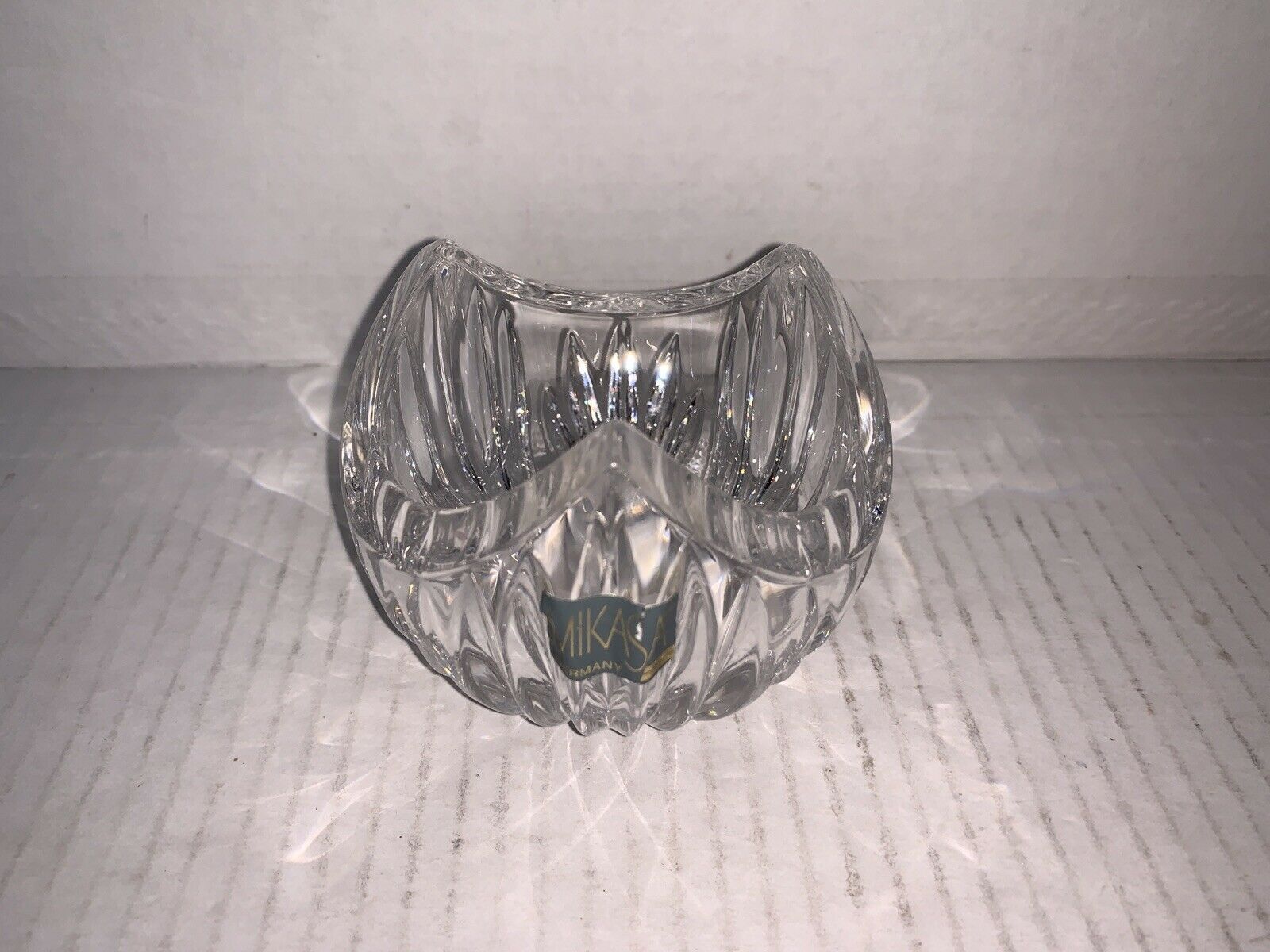 Primary image for Mikasa Crystal Candle Holder with 3-Point Cut Top 2 3/4”