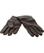 Lands&#39; End Women&#39;s Embossed Leather Gloves Burnt Brown M NEW 519211 - $50.47