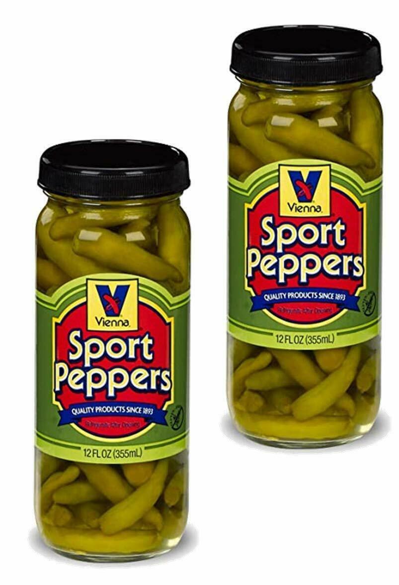 Vienna Sport Peppers for Chicago Style Hot Dogs, 2Pack 12 fl. oz Jars
