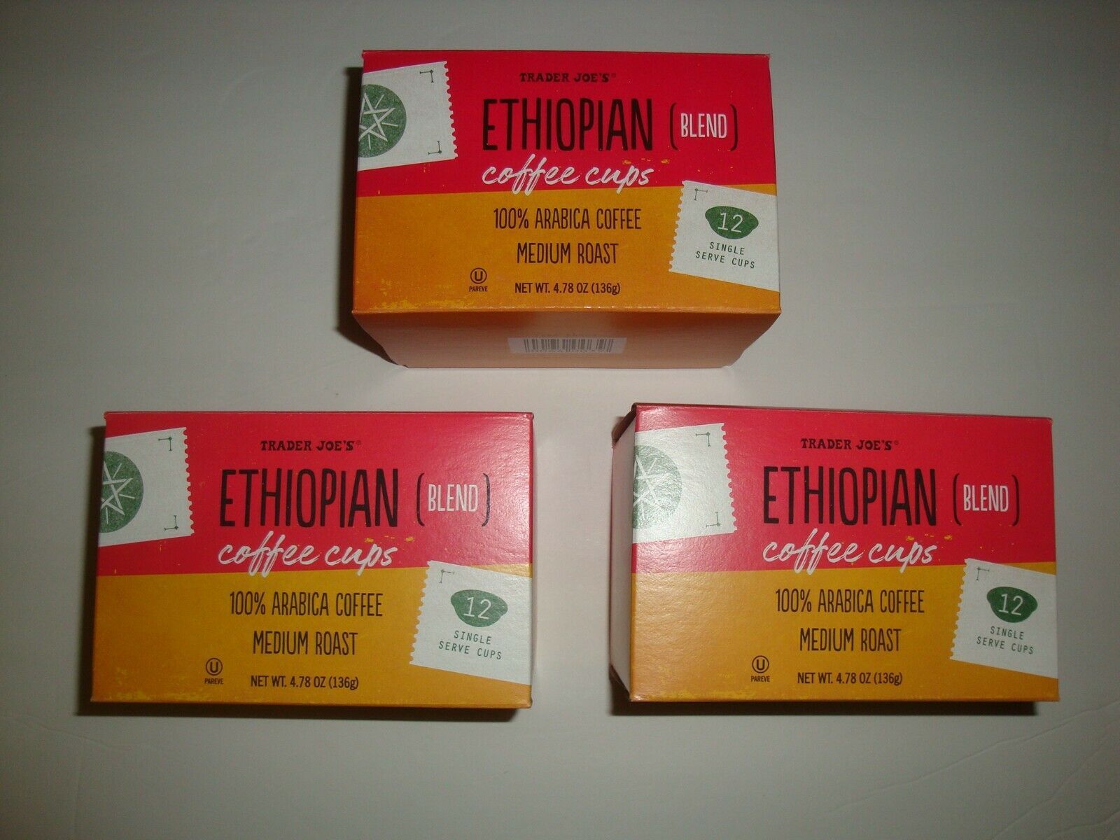 New Trader Joe's Ethiopian Medium Roast Coffee Pods 36 Pods (3 boxes