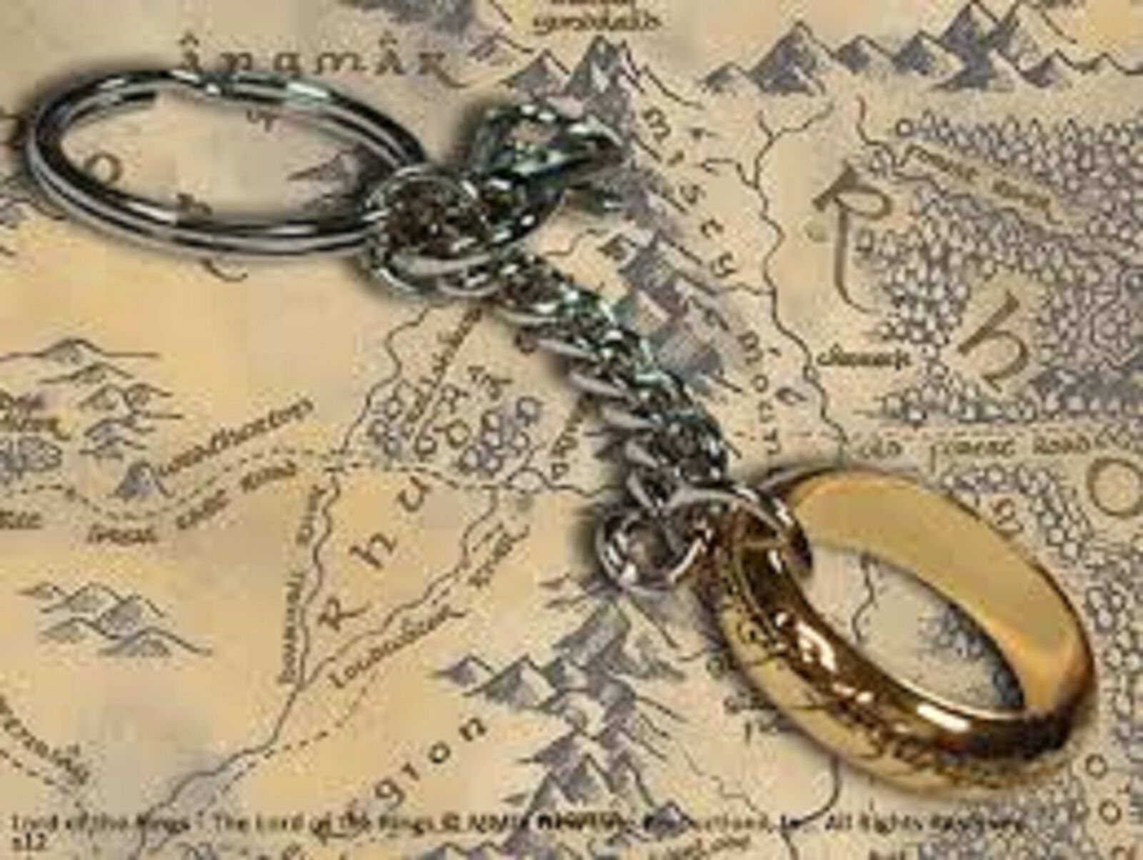 Lord Of The Rings The Hobbit The One Ring Keychain Brand New Middle Earth Other
