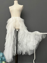 White Wedding Detachable Tulle Midi Skirt Wedding Photo Midi Layered Tutu Skirt  image 4