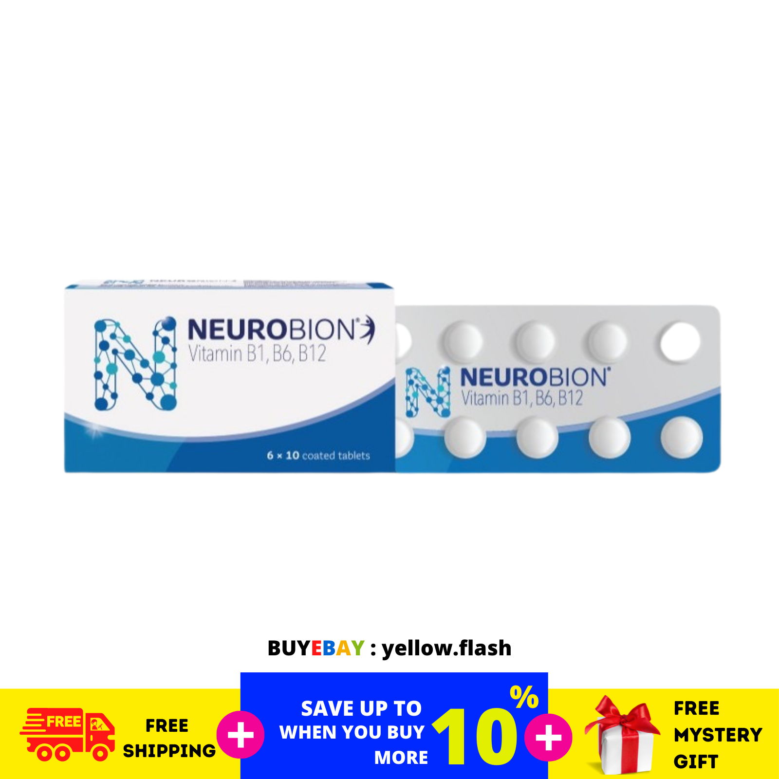 Neurobion Vitamina B1, B6, B12 Mejora La Función Y Salud De Los Nervios ...