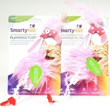 2 Ct SmartyKat Flamingo Flop Silvervine & Catnip Blend Feathery Fun Hunting Toy