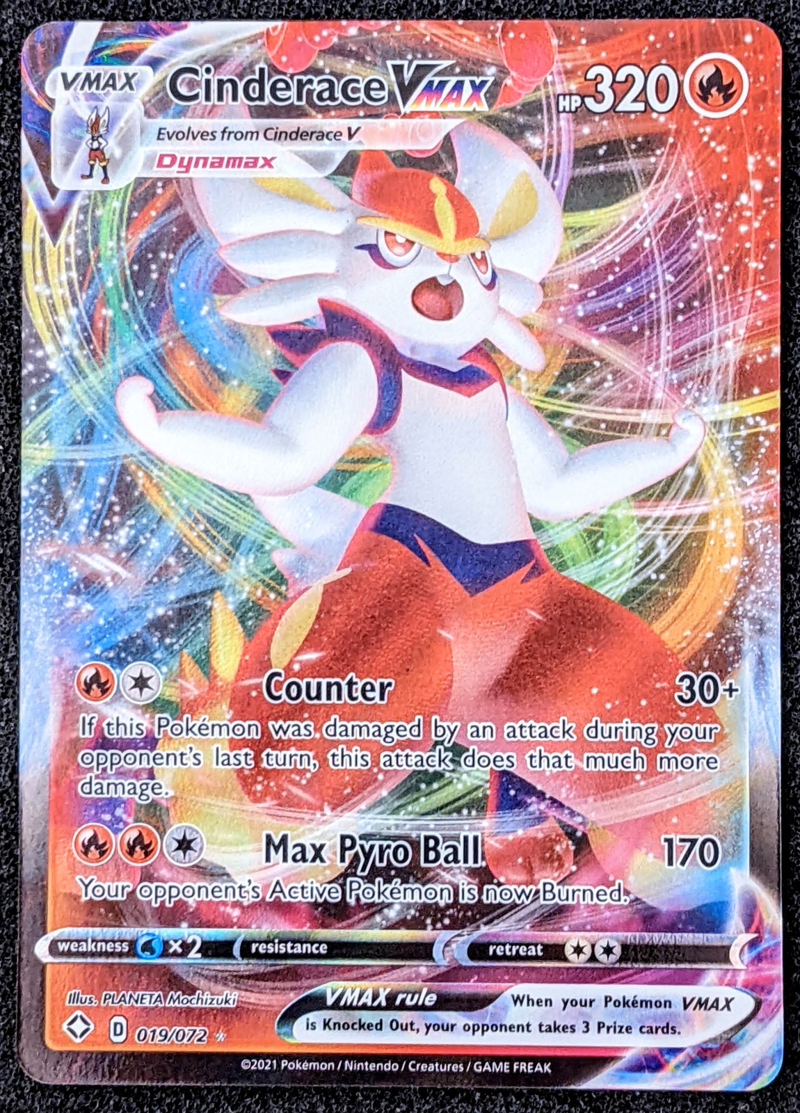 Shining Fates Pokemon Card: Cinderace VMAX 019/072 - Pokémon Individual ...