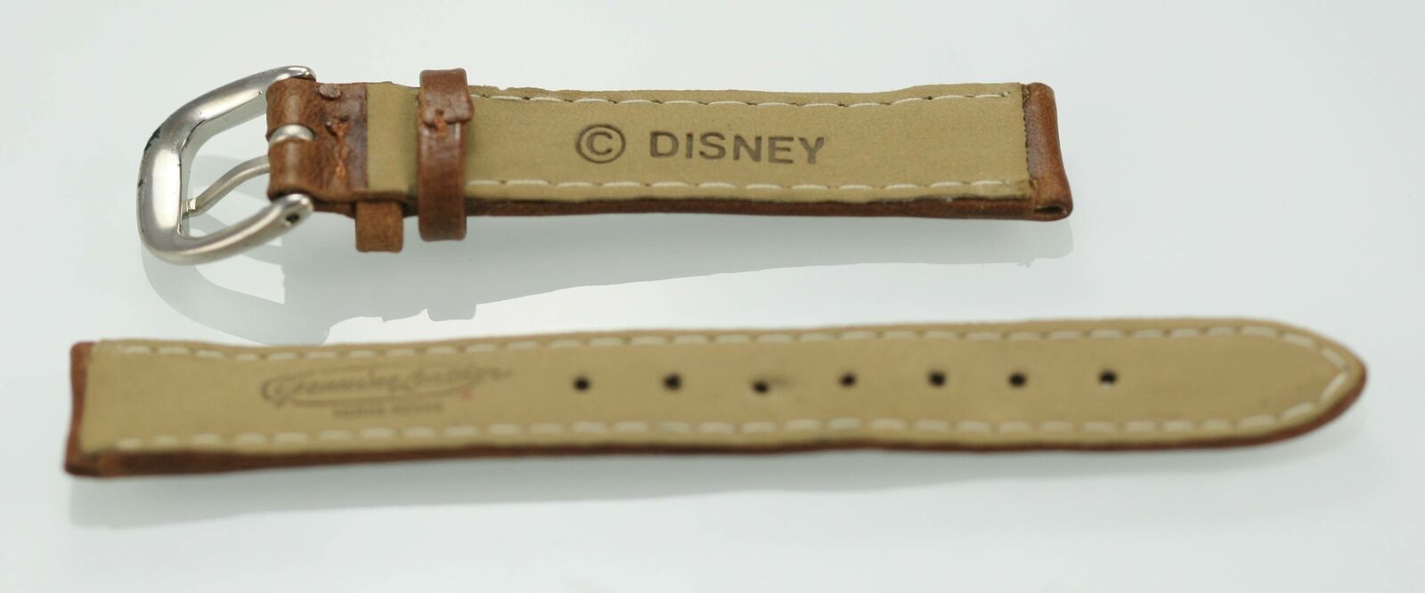 Disney Unisex Stainless Steel Brown Leather Replacement Watch Band 14mm