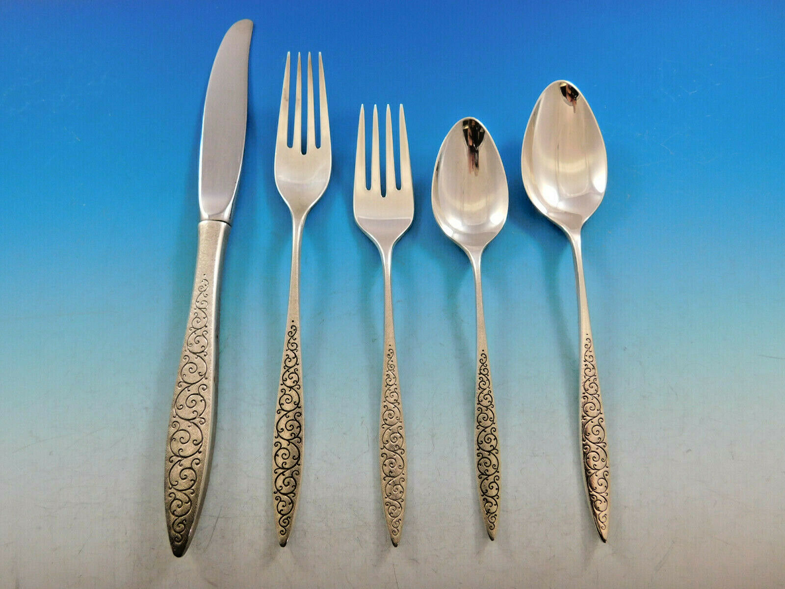 Primary image for Spanish Lace by Wallace Sterling Silver Flatware Service for 8 Set 46 Pieces