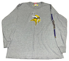 Men's NFL Team Apparel Minnesota Vikings Long Sleeve T Shirt Sz L Light Gray - $10.29