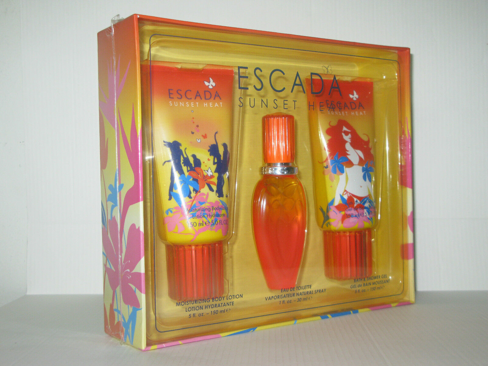 Escada Sunset Heat Perfume 1.6 Oz Eau De Toilette Spray 3 Pcs Gift Set