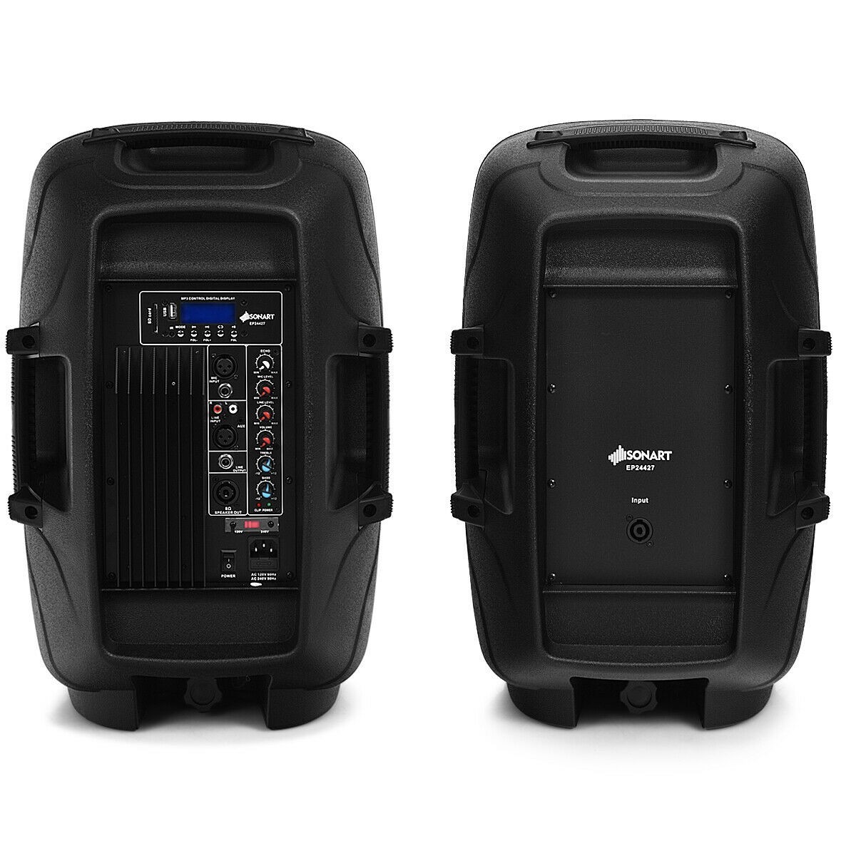 Sonart 12" Dual 2Way 1600 W Powered PA Speaker System Speakers