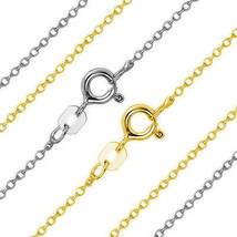 0.80mm 14k Solid Yellow Or White Gold Thin Cable Link Italian Chain Necklace 842 - $114.82