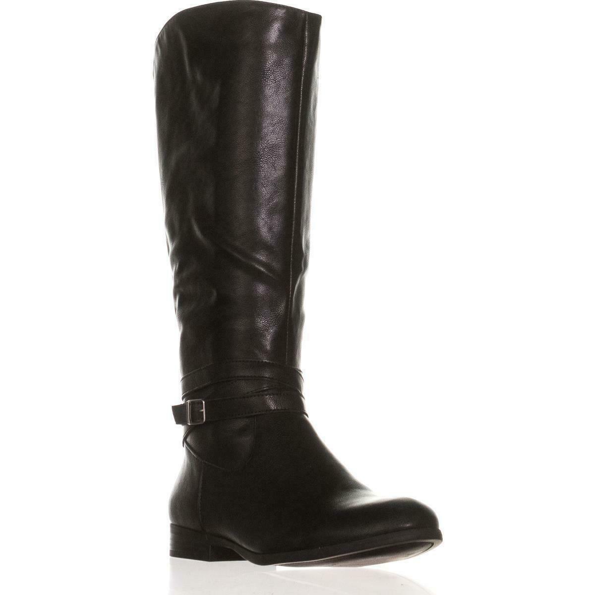 SC35 Keppur Wide Calf Riding Boots, Black - Boots