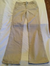 Size 14 Regular Justice pants uniform khaki flat front girls - $17.59