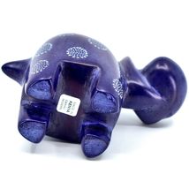 Hand Carved Kisii Soapstone "Happiness" Dark Blue Hippopotamus Hippo Figure image 5