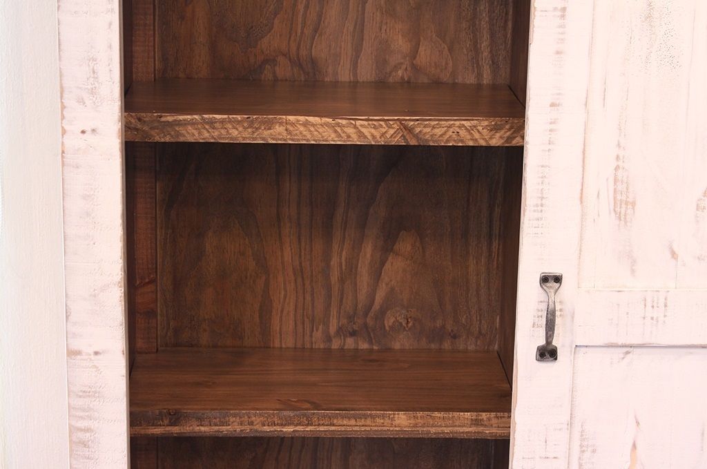 White Eliza Sliding Barn Door Gentlemans Chest Armoire Solid Wood