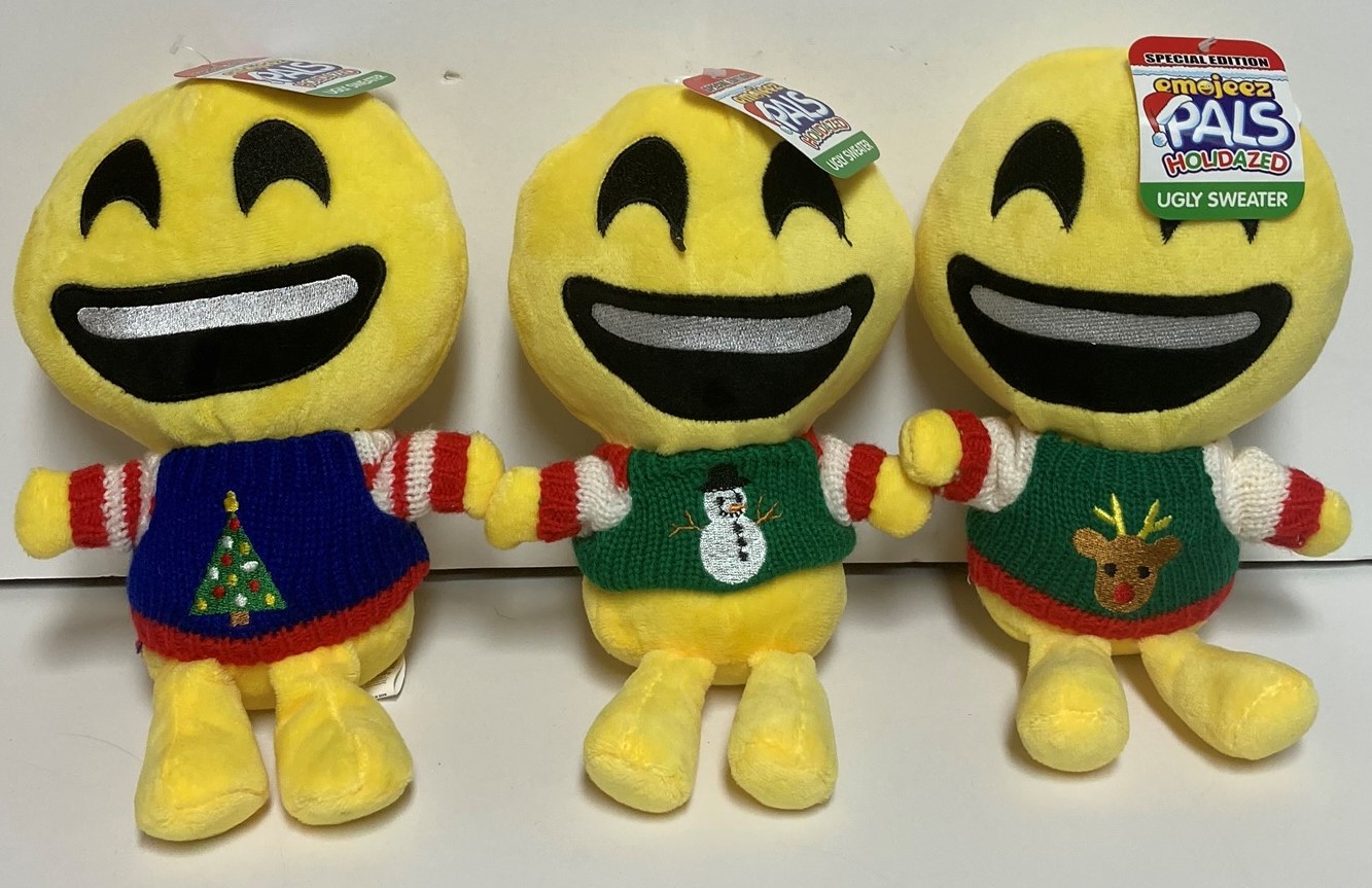Primary image for Emojeez Smiley Face Ugly Sweater Plush Doll NWT Holidazed Pals Special Edition