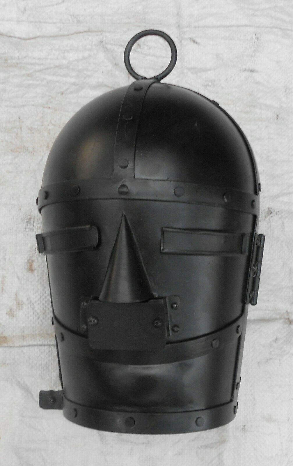 MASKMEDIEVAL TORTURE FACE HELMET & PUBLIC HUMILIATION DEVICE BLACK