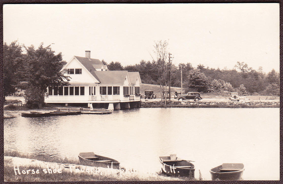 Hopkinton, NH RPPC 1920s Horse Shoe Tavern on Kimball Lake Photo