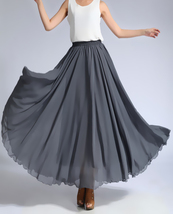 Melon Red Chiffon Skirt High Waisted Beach Chiffon Skirt Plus Size image 10