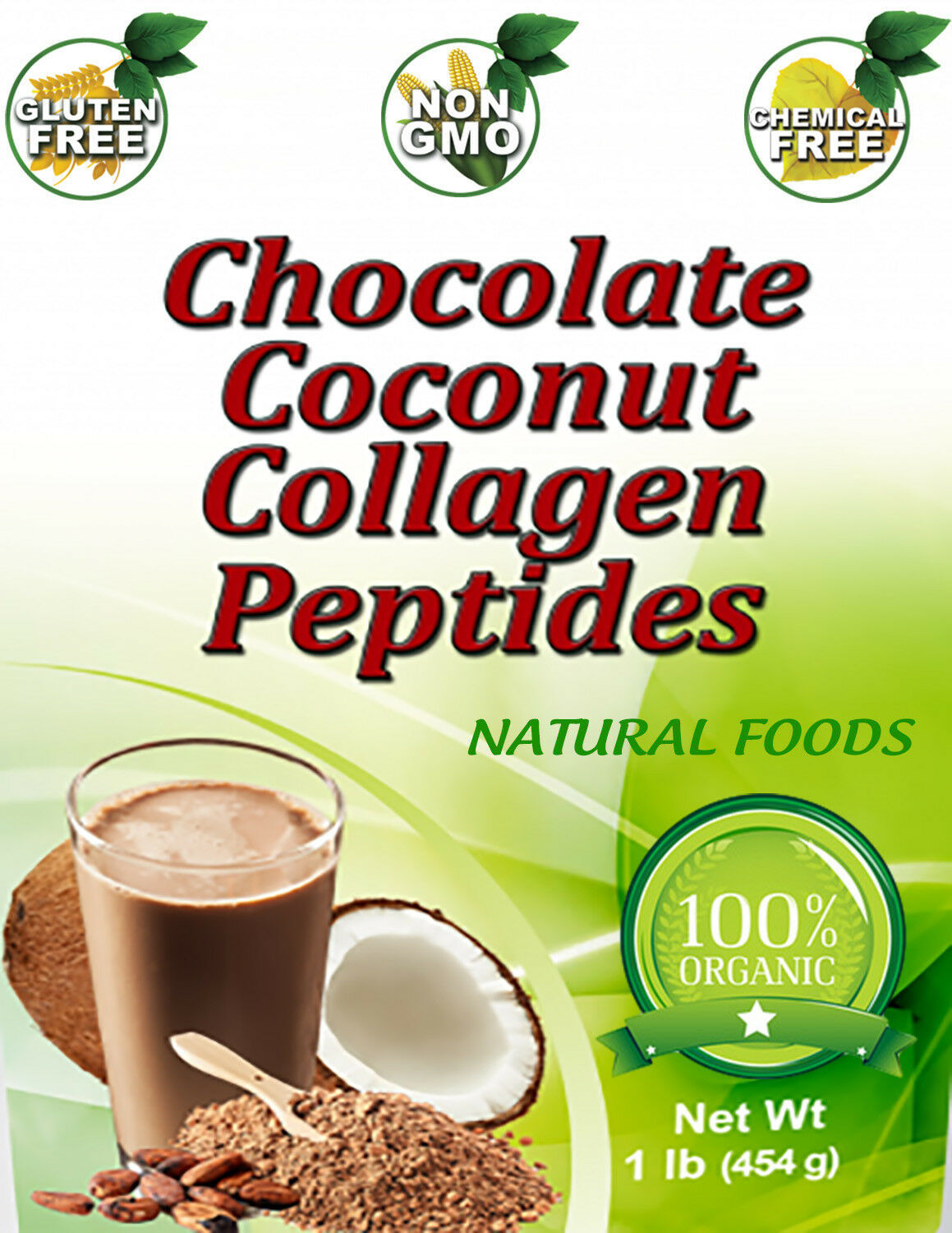 Collagen Peptides CHOCOLATE COCONUT Hydrolyzed Anti Aging Protein Powder
