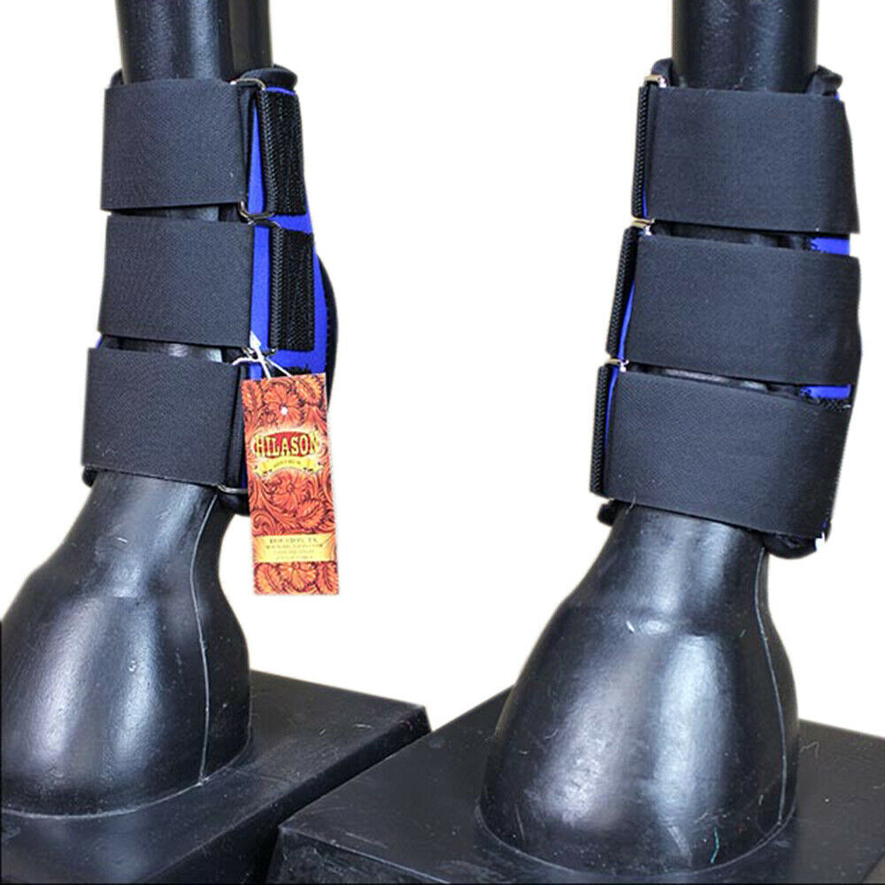 HILASON WESTERN HORSE TACK LEG PROTECTION DELUXE SKID BOOTS BLUE U