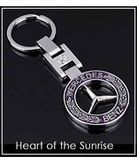 MERCEDES BENZ Emblem Keychain - silver classic luxury german auto car ke... - $12.99