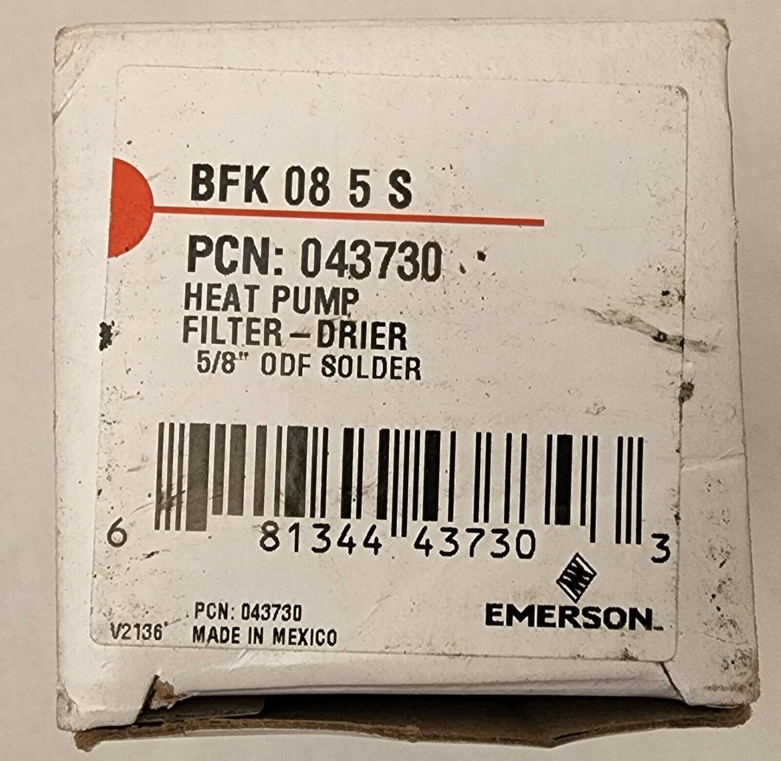 Primary image for Emerson - BFK-085 S - Heat Pump Filter-Drier - PCN: 043730 - 5/8" ODF SOLDER