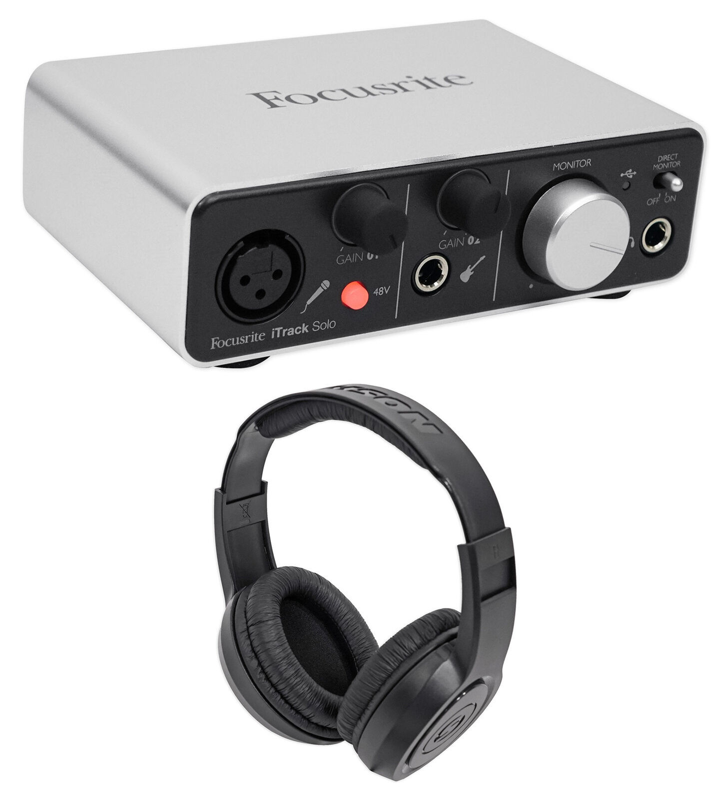 Focusrite ITRACK SOLO LIGHTNING USB Recording Interface+Free Samson Headphones