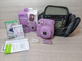 Fuji Instax Mini 9 Fujifilm Instant Film Camera Smokey Purple + Film & Case - $69.99