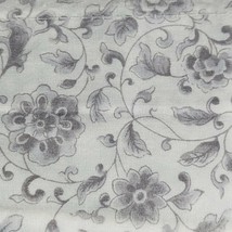 Ralph Lauren Home Twin Flat Sheet Gray White Floral 100% Cotton  - $28.71
