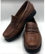 Brown Shoe Company Men&#39;s Leather Penny Loafers Brown Size 9.5W Aspen - $42.98