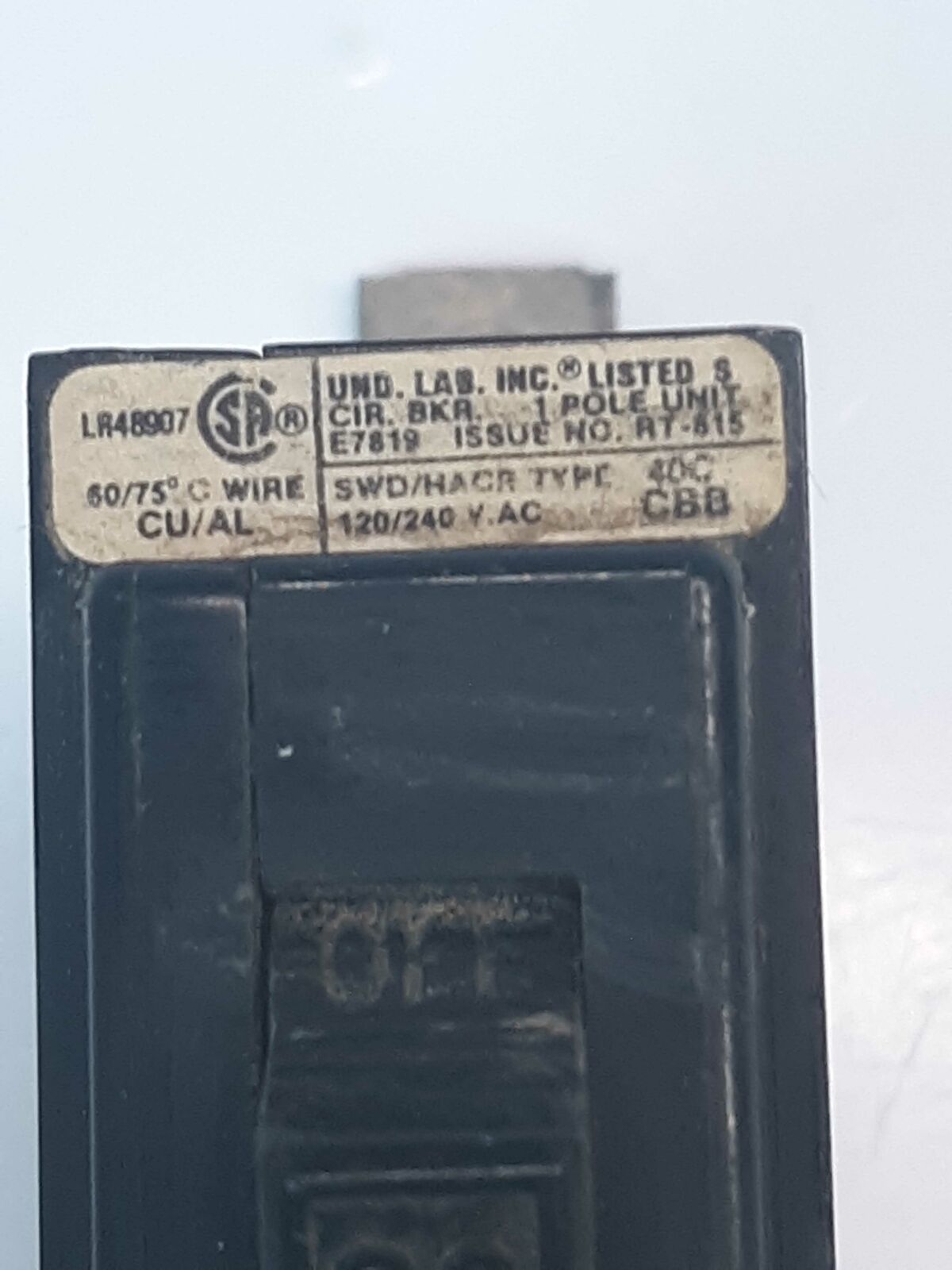 Challenger Type SWD/HACR 20A 1 Pole 120/240v Circuit Breaker Other