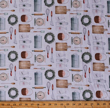 Cotton Kitchen Cooking Baking Flour Eggs Milk Fabric Print by the Yard D566.97 - $9.95